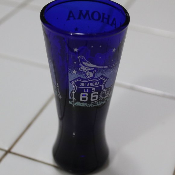 Vintage Oklahoma State Cobalt Blue Shot Glass - Picture 4 of 10